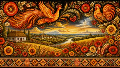 sweeping panoramic landscape with a dramatic sky