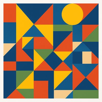 Abstract Geometric Art Style Transfer Example