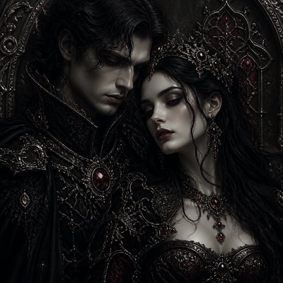 portrait of two people together — Gothic Jewelry Design