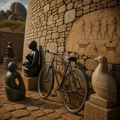 bicyle resting against a wall