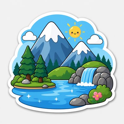 serene landscape with mountains and water