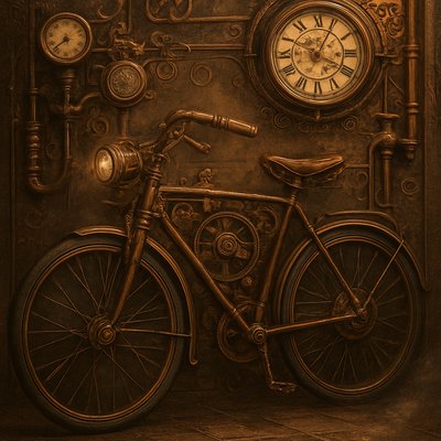 bicyle resting against a wall