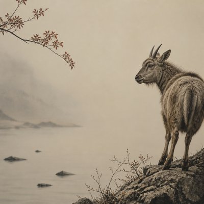 animal standing in natural pose