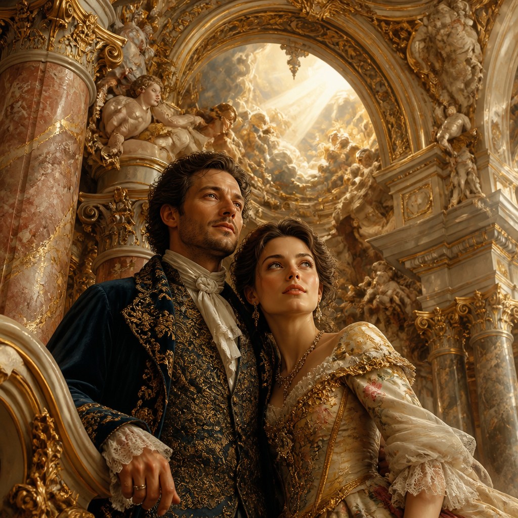 portrait of two people together — Baroque Architecture