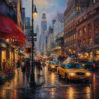 urban street with city activity