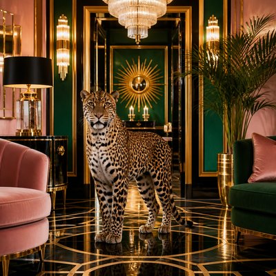 animal standing in natural pose — Hollywood Regency Interior Design