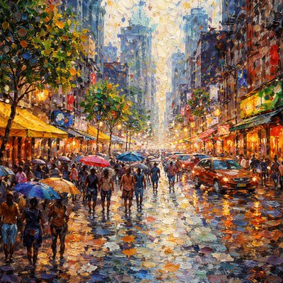 urban street with city activity

