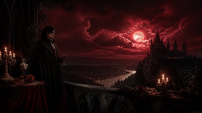 sweeping panoramic landscape with a dramatic sky