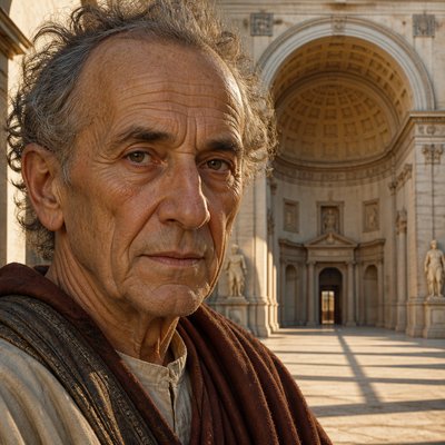 close-up portrait of an elderly person with expressive weathered features