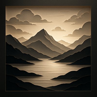 serene landscape with mountains and water