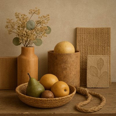 still life arrangement of fruits and flowers