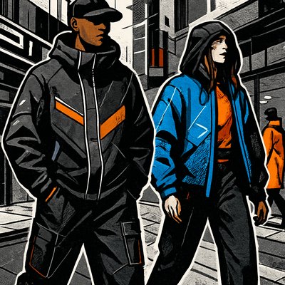 urban street with city activity