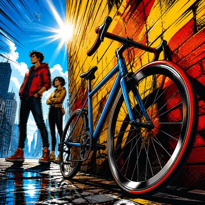 bicyle resting against a wall