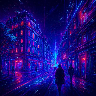 Cyberpunk Neon Anime Art Style Style Transfer Example