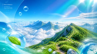 a wide alpine ridge above a sea of clouds, no people