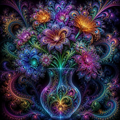 bouquet of flowers in a glass vase