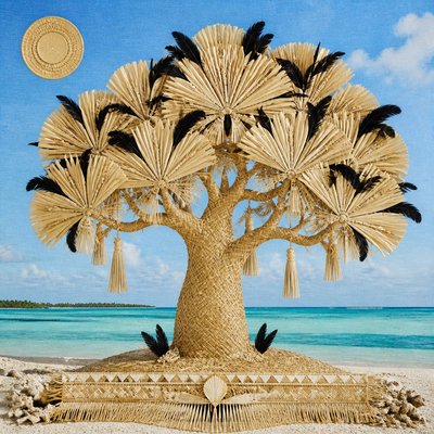 a tree in nature — Nauruan Art Style