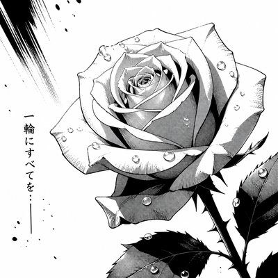 a single blooming rose with dew drops, close up