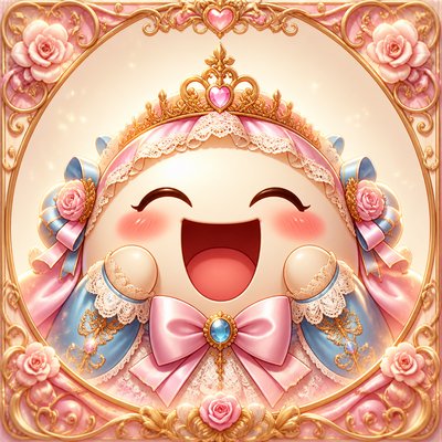 an exaggerated laughing face of an original round mascot character, bold and readable at small size, plain background, no text