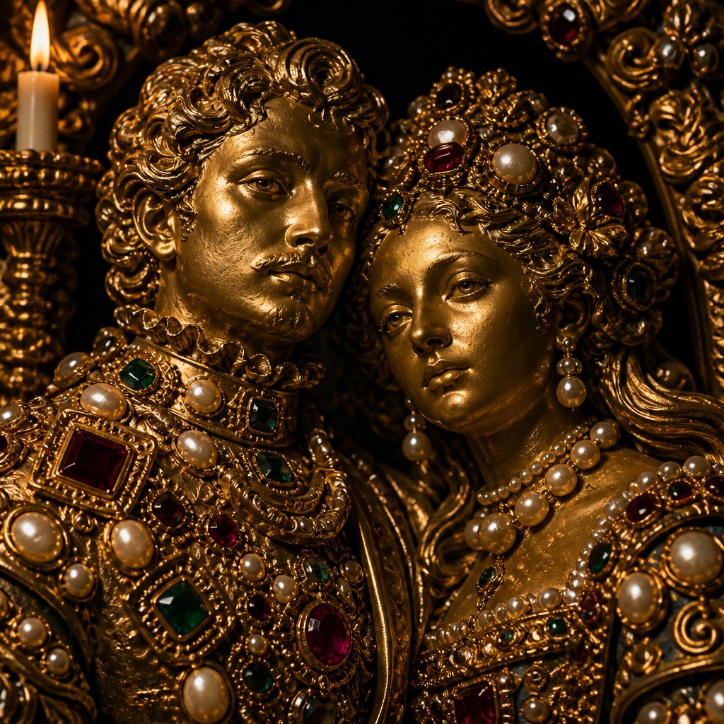 portrait of two people together — Baroque Jewelry Style