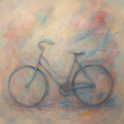 bicyle resting against a wall