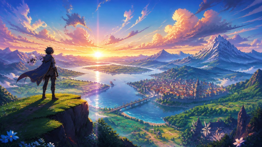 sweeping panoramic landscape with a dramatic sky