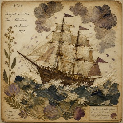 sailing ship on a stormy sea