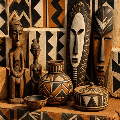still life with everyday objects — Burkina Faso Art Style