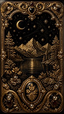 a tranquil mountain lake beneath a starry night sky, no people, no text