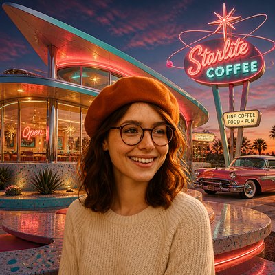 Googie Architecture Style Transfer Example