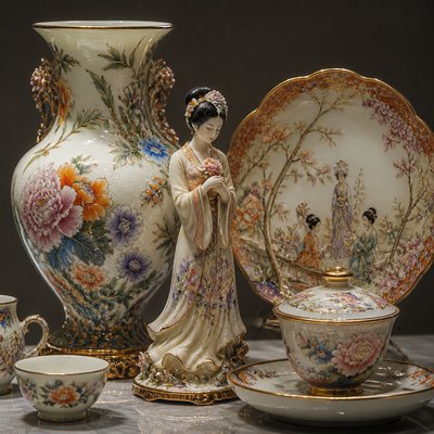 still life with everyday objects — Porcelain Art Style