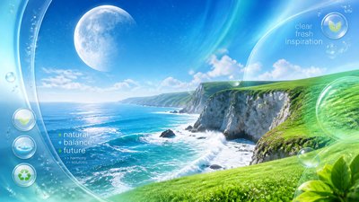 a moonlit coastline with cliffs and crashing surf, no people