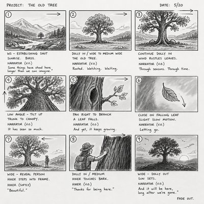 a tree in nature — Storyboard Art Style