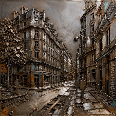 Metal Assemblage Sculpture Art Style Style Transfer Example