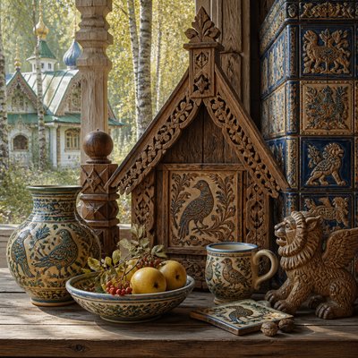 still life with everyday objects — Abramtsevo Art Style