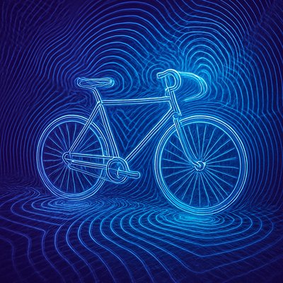 bicyle resting against a wall