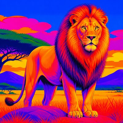 animal standing in natural pose — Saturation Art Style