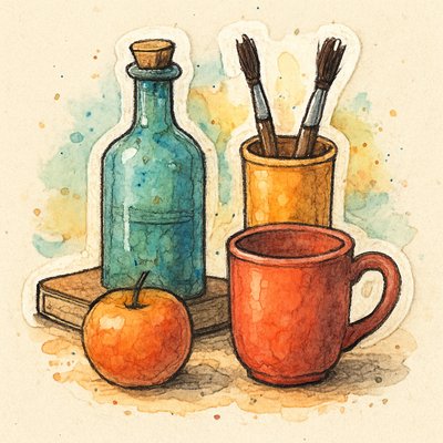 still life with everyday objects