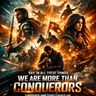 “Nay, in all these things we are more than conquerors through him that loved us.” (Romans 8:37, KJV)
