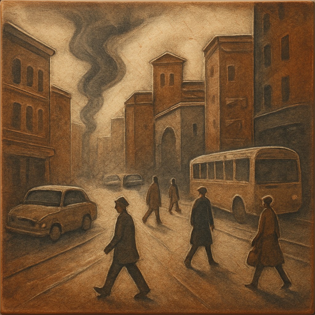 urban street with city activity