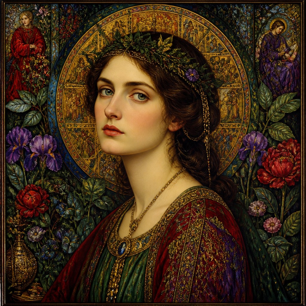 Pre-Raphaelite Art Style AI art example