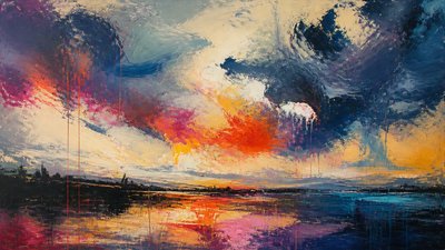 sweeping panoramic landscape with a dramatic sky