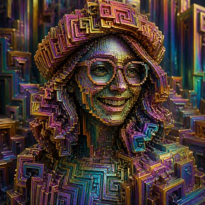 Bismuth Crystal Architecture Style Transfer Example