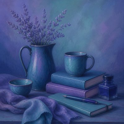 still life with everyday objects — Analogous Colors Art Style