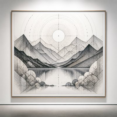 serene landscape with mountains and water