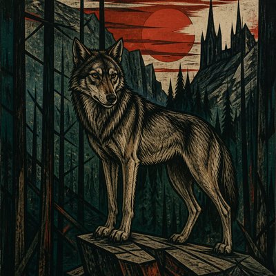 animal standing in natural pose — German Art Style