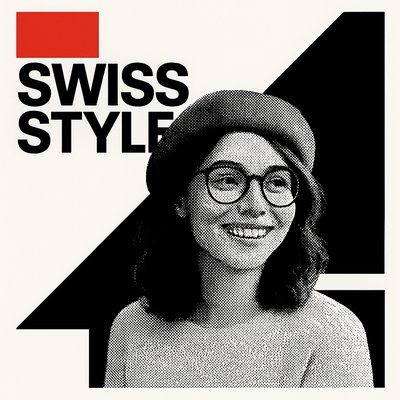 Swiss Style Poster Design Style Transfer Example