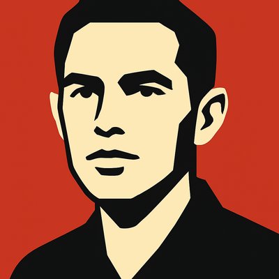 a portrait of a man in a black shirt