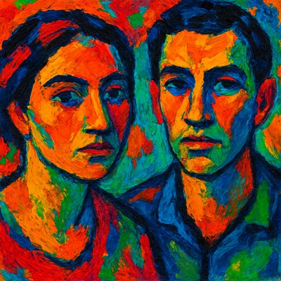 portrait of two people together