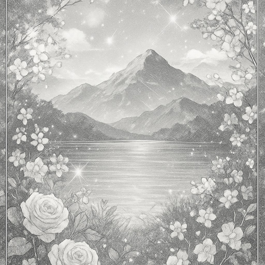serene landscape with mountains and water